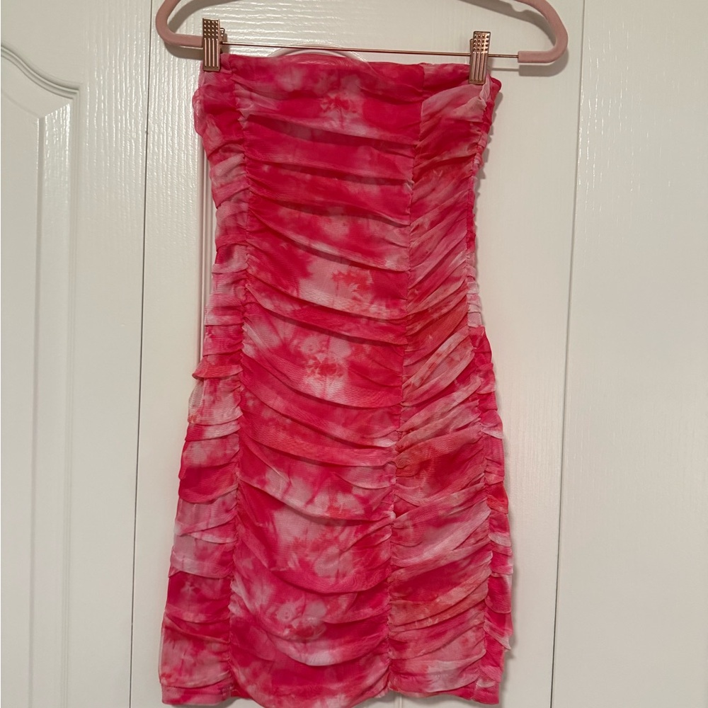 REVOLVE Pink Tie-Dye Mini Dress